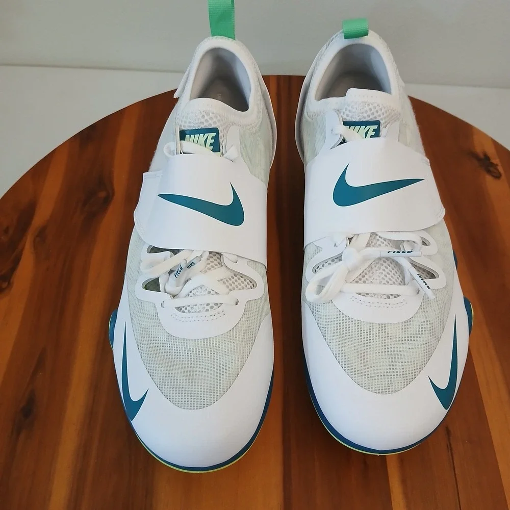 Nike Pole Vault Elite Mens 13‎ White Bright Spruce PV Track Shoes FZ9649-100